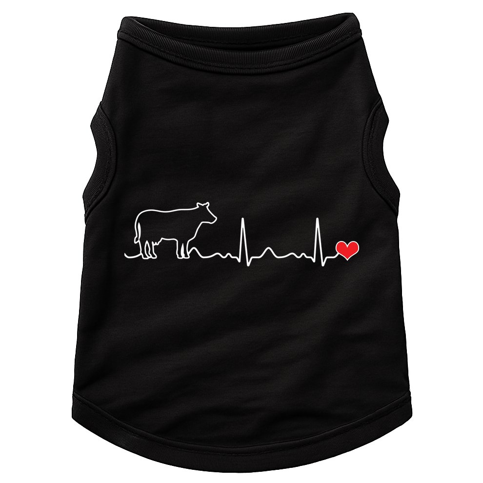 I Love My Cow Valve EKG Heartbeat Heart Patient Doggie Tank
