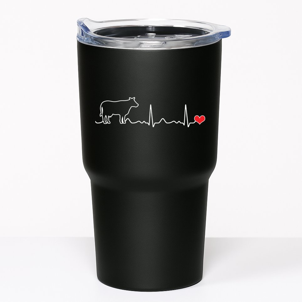 I Love My Cow Valve EKG Heartbeat Heart Patient Tumbler