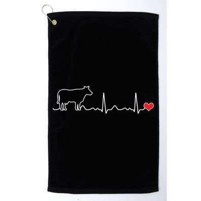 I Love My Cow Valve EKG Heartbeat Heart Patient Golf Towel