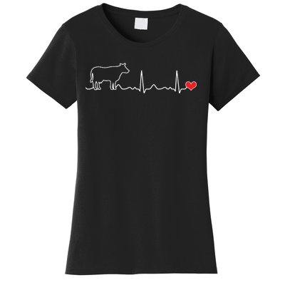 I Love My Cow Valve EKG Heartbeat Heart Patient Women's T-Shirt