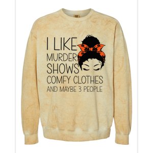 I Like Murder Shows Comfy Clothes 3 People Halloween Comfy Colorblast Crewneck Sweatshirt