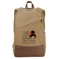 I Like Murder Shows Comfy Clothes 3 People Halloween Comfy Cotton Canvas Backpack