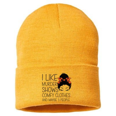 I Like Murder Shows Comfy Clothes 3 People Halloween Comfy Sustainable Knit Beanie