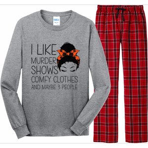 I Like Murder Shows Comfy Clothes 3 People Halloween Comfy Long Sleeve Pajama Set