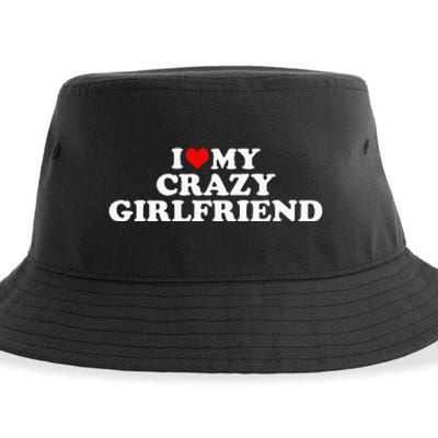 I Love My Crazy Girlfriend GF Red Heart Sustainable Bucket Hat