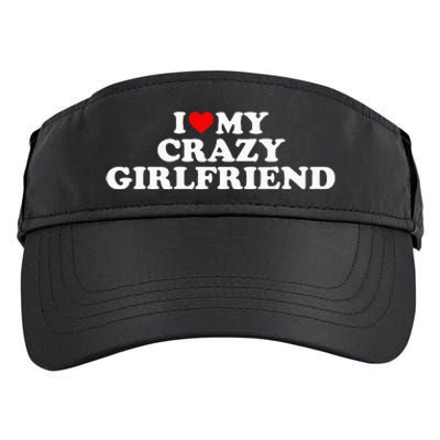 I Love My Crazy Girlfriend GF Red Heart Adult Drive Performance Visor