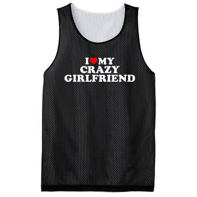 I Love My Crazy Girlfriend GF Red Heart Mesh Reversible Basketball Jersey Tank