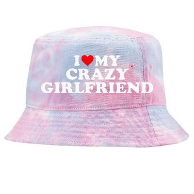 I Love My Crazy Girlfriend GF Red Heart Tie-Dyed Bucket Hat