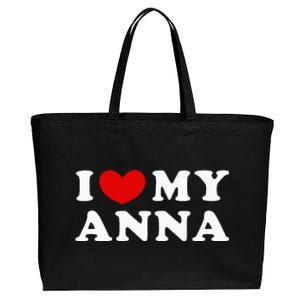 I Love My Anna Cotton Canvas Jumbo Tote