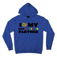 I Love My Hot Autistic Partner Puzzle Piece Heart Autism Meaningful Gift Hoodie