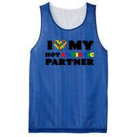 I Love My Hot Autistic Partner Puzzle Piece Heart Autism Meaningful Gift Mesh Reversible Basketball Jersey Tank