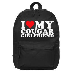 I Love My Cougar Girlfriend I Heart My Cougar Girlfriend GF 16 in Basic Backpack