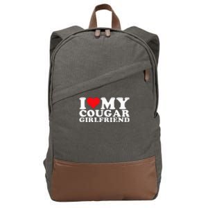 I Love My Cougar Girlfriend I Heart My Cougar Girlfriend GF Cotton Canvas Backpack