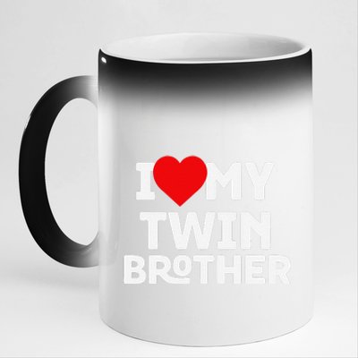 I Love My Twin Brother Twin Lovers Day Whacky Twin 11oz Black Color Changing Mug