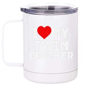 I Love My Twin Brother Twin Lovers Day Whacky Twin 12 oz Stainless Steel Tumbler Cup