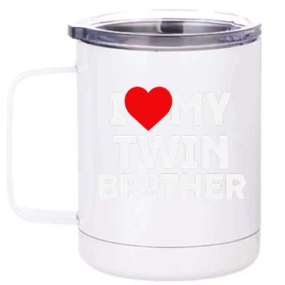 I Love My Twin Brother Twin Lovers Day Whacky Twin 12 oz Stainless Steel Tumbler Cup