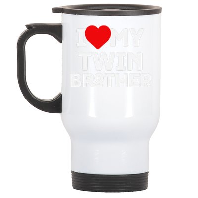 I Love My Twin Brother Twin Lovers Day Whacky Twin Stainless Steel Travel Mug