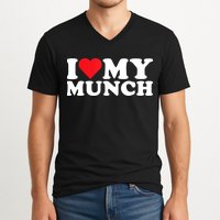 I Love My Munch I Heart My Munch For Munching Lover V-Neck T-Shirt