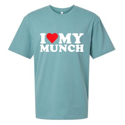 I Love My Munch I Heart My Munch For Munching Lover Sueded Cloud Jersey T-Shirt