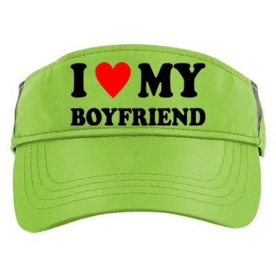 I Love My Boyfriend Heart Girlfriend Couples Adult Drive Performance Visor