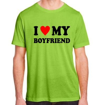 I Love My Boyfriend Heart Girlfriend Couples Adult ChromaSoft Performance T-Shirt