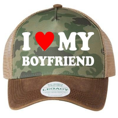 I Love My Boyfriend Heart Girlfriend Couples Legacy Tie Dye Trucker Hat