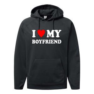 I Love My Boyfriend Heart Girlfriend Couples Performance Fleece Hoodie