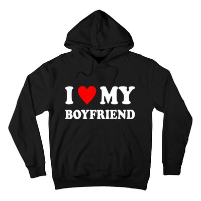 I Love My Boyfriend Heart Girlfriend Couples Hoodie