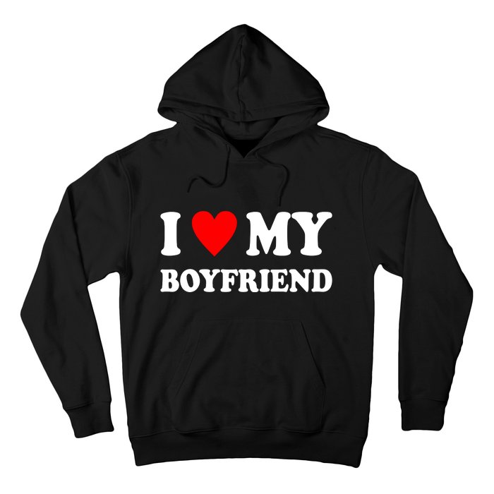 I Love My Boyfriend Heart Girlfriend Couples Hoodie