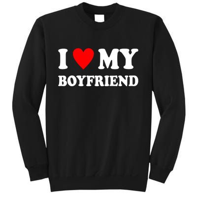 I Love My Boyfriend Heart Girlfriend Couples Sweatshirt