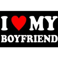 I Love My Boyfriend Heart Girlfriend Couples Bumper Sticker