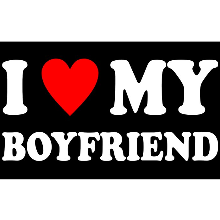 I Love My Boyfriend Heart Girlfriend Couples Bumper Sticker