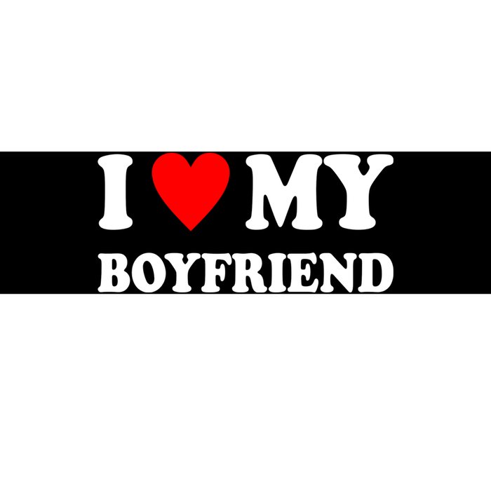 I Love My Boyfriend Heart Girlfriend Couples Bumper Sticker