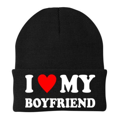 I Love My Boyfriend Heart Girlfriend Couples Beanie