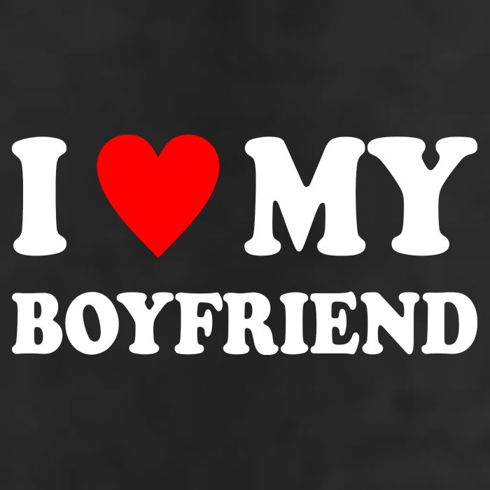 I Love My Boyfriend Heart Girlfriend Couples Beanie