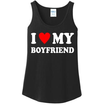 I Love My Boyfriend Heart Girlfriend Couples Ladies Essential Tank