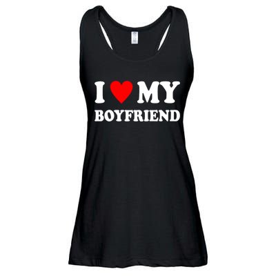 I Love My Boyfriend Heart Girlfriend Couples Ladies Essential Flowy Tank