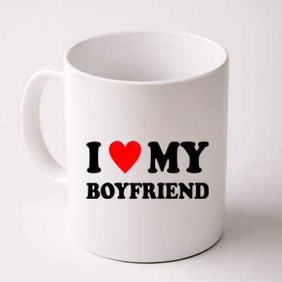 I Love My Boyfriend Heart Girlfriend Couples Coffee Mug