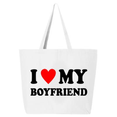 I Love My Boyfriend Heart Girlfriend Couples 25L Jumbo Tote