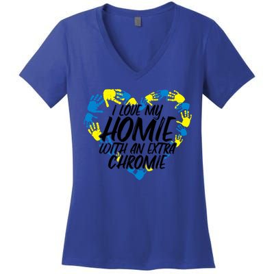 I Love My Homie With An Extra Chromie Great Gift Women's V-Neck T-Shirt