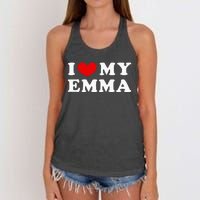 I Love My Emma I Heart My Emma Women's Knotted Racerback Tank