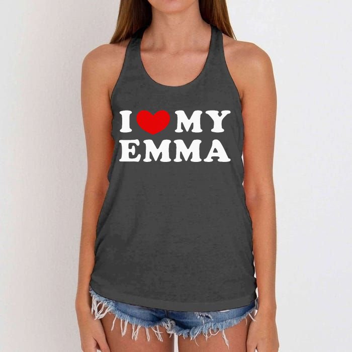 I Love My Emma I Heart My Emma Women's Knotted Racerback Tank