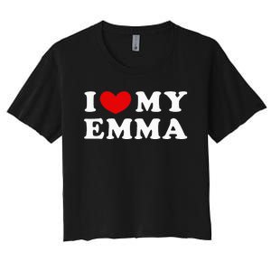 I Love My Emma I Heart My Emma Women's Crop Top Tee