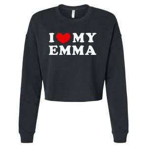 I Love My Emma I Heart My Emma Cropped Pullover Crew