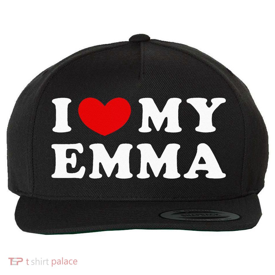 I Love My Emma I Heart My Emma Wool Snapback Cap