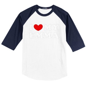 I Love My Emma I Heart My Emma Baseball Sleeve Shirt