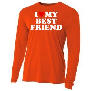 I Love My Best Friend Gift Red Heart Meaningful Gift Cooling Performance Long Sleeve Crew