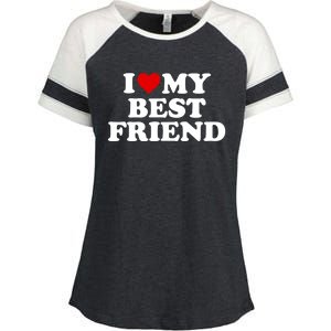 I Love My Best Friend Gift Red Heart Meaningful Gift Enza Ladies Jersey Colorblock Tee