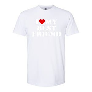 I Love My Best Friend Gift Red Heart Meaningful Gift Softstyle CVC T-Shirt