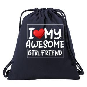 I Love My Awesome Friend Valentines Day Matching Couple Gift Drawstring Bag